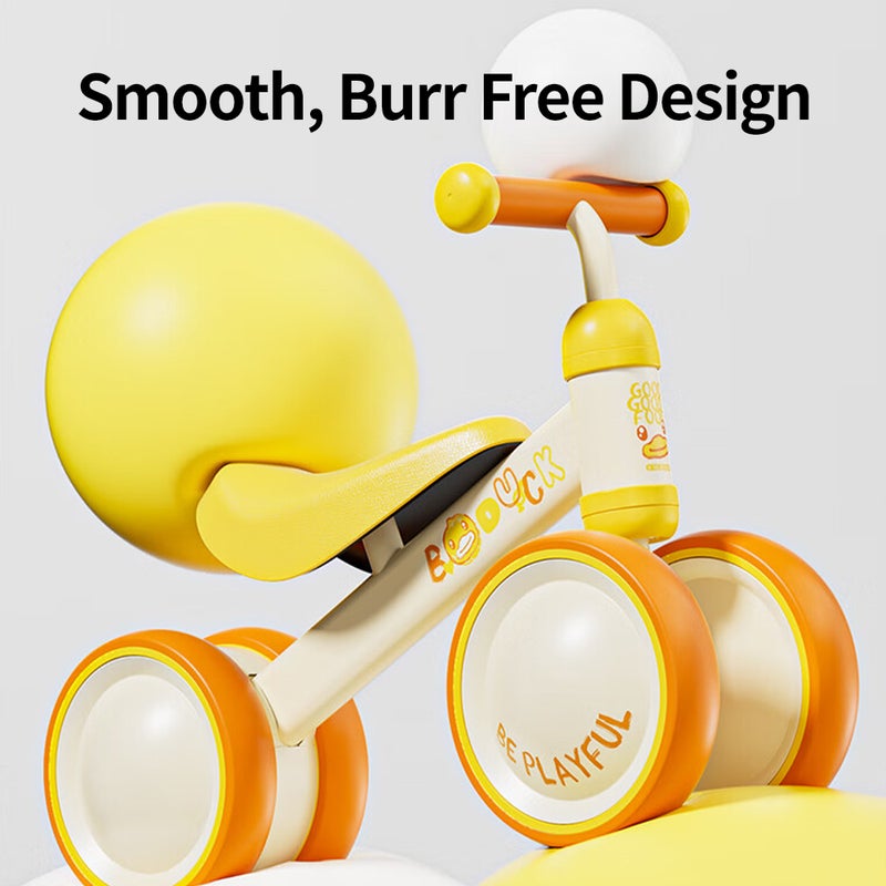 B.Duck - Baby Balance Bike, Anti-slip Handle & Wheels, Indoor/Outdoor Ride, Yellow, 1- 2 Y - Image 4